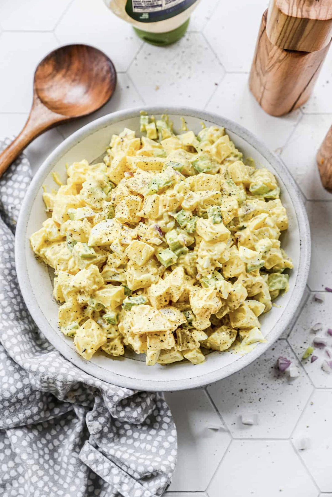 Potato salad With Celery And Red Onions