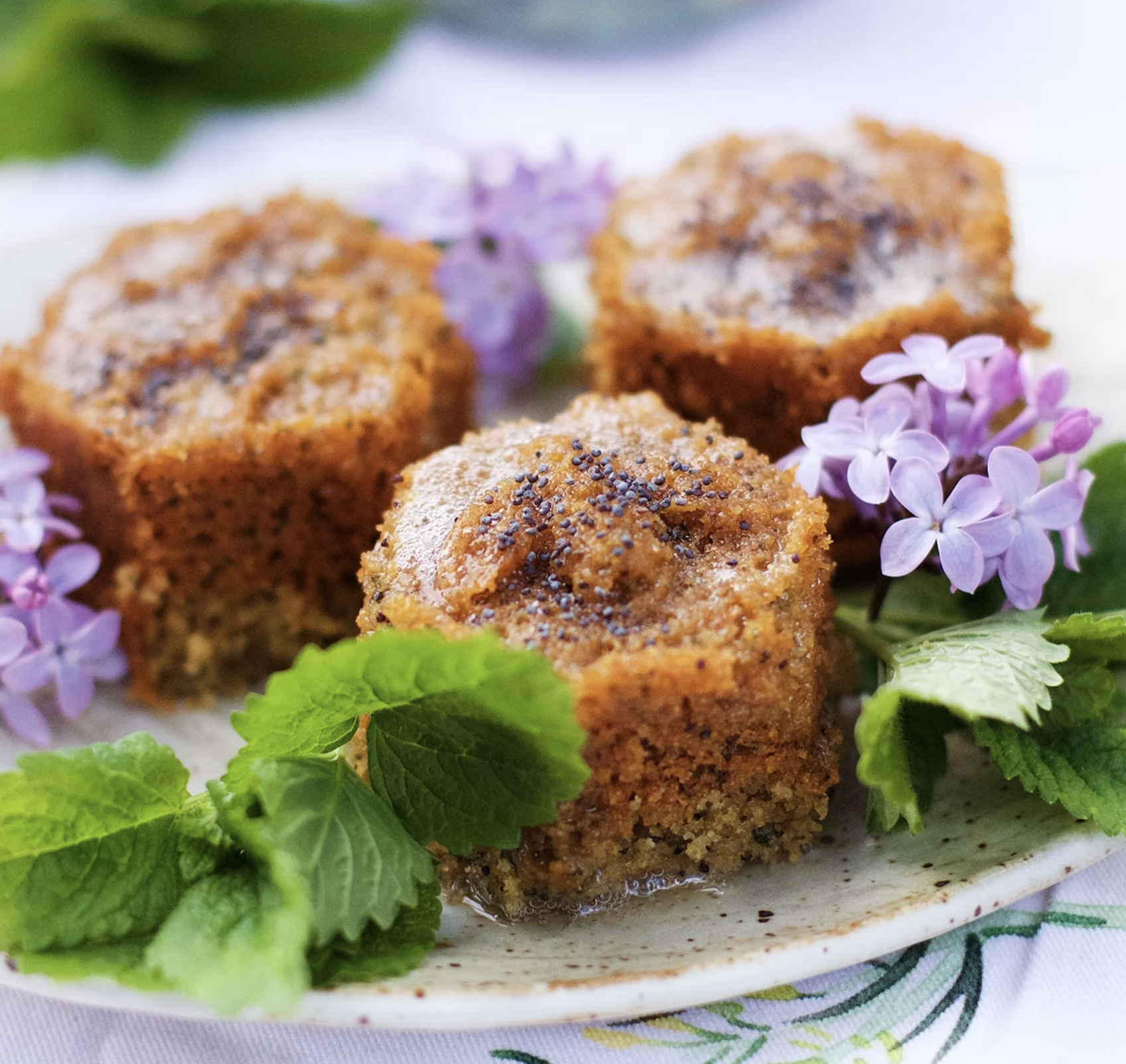 Lemon Balm Poppy Seed Cake