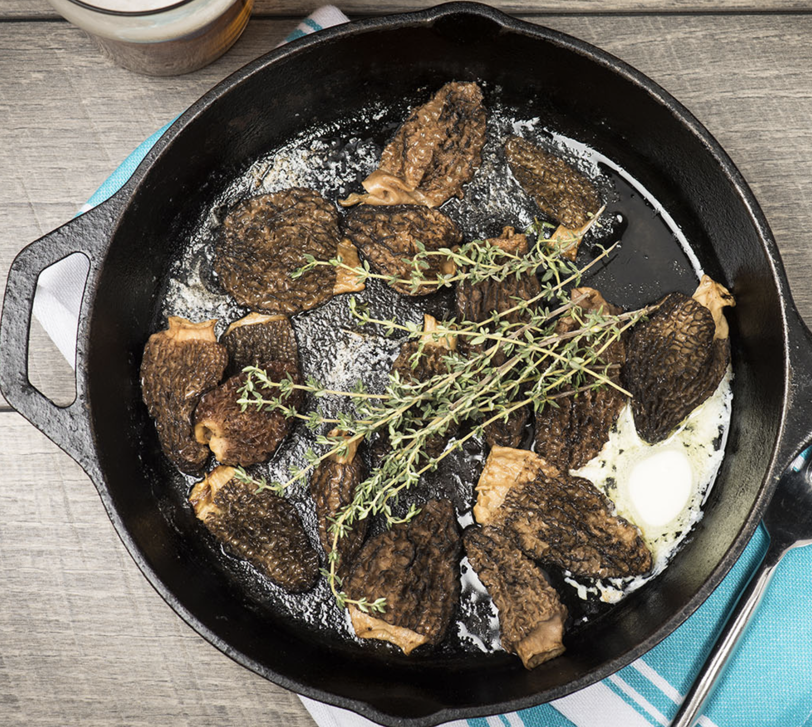 Sautéed Morel Mushrooms With Thyme Leaves