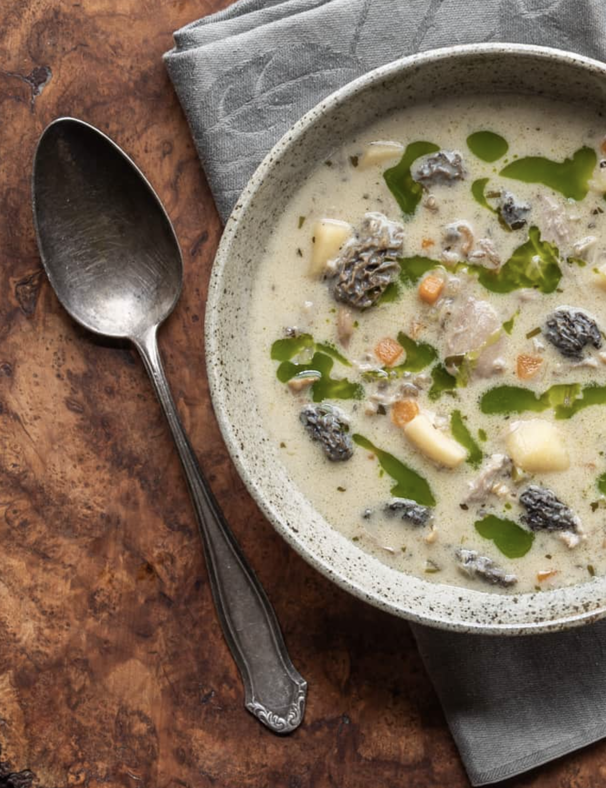 Duck Soup With Wapato, Morels, And Wild Rice