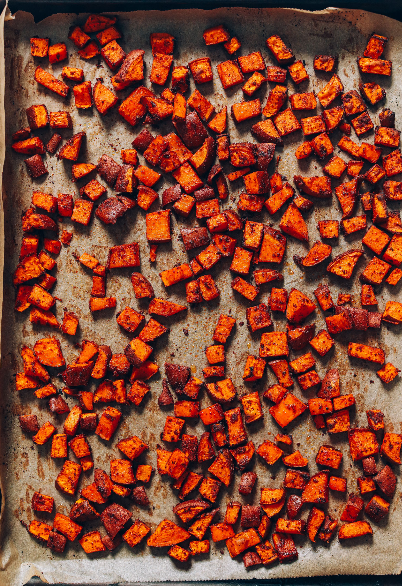 BBQ Roasted Sweet Potato Croutons