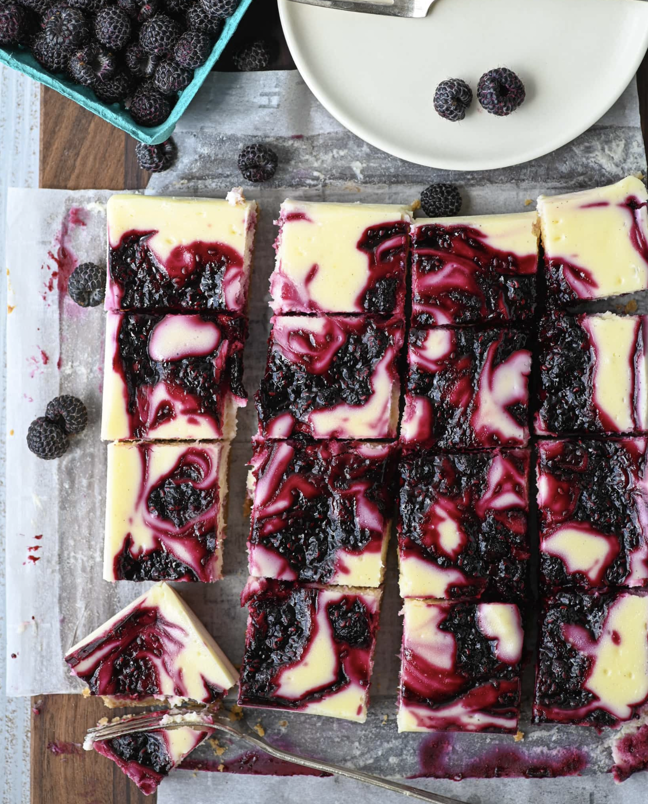 Black Raspberry Cheesecake Bars