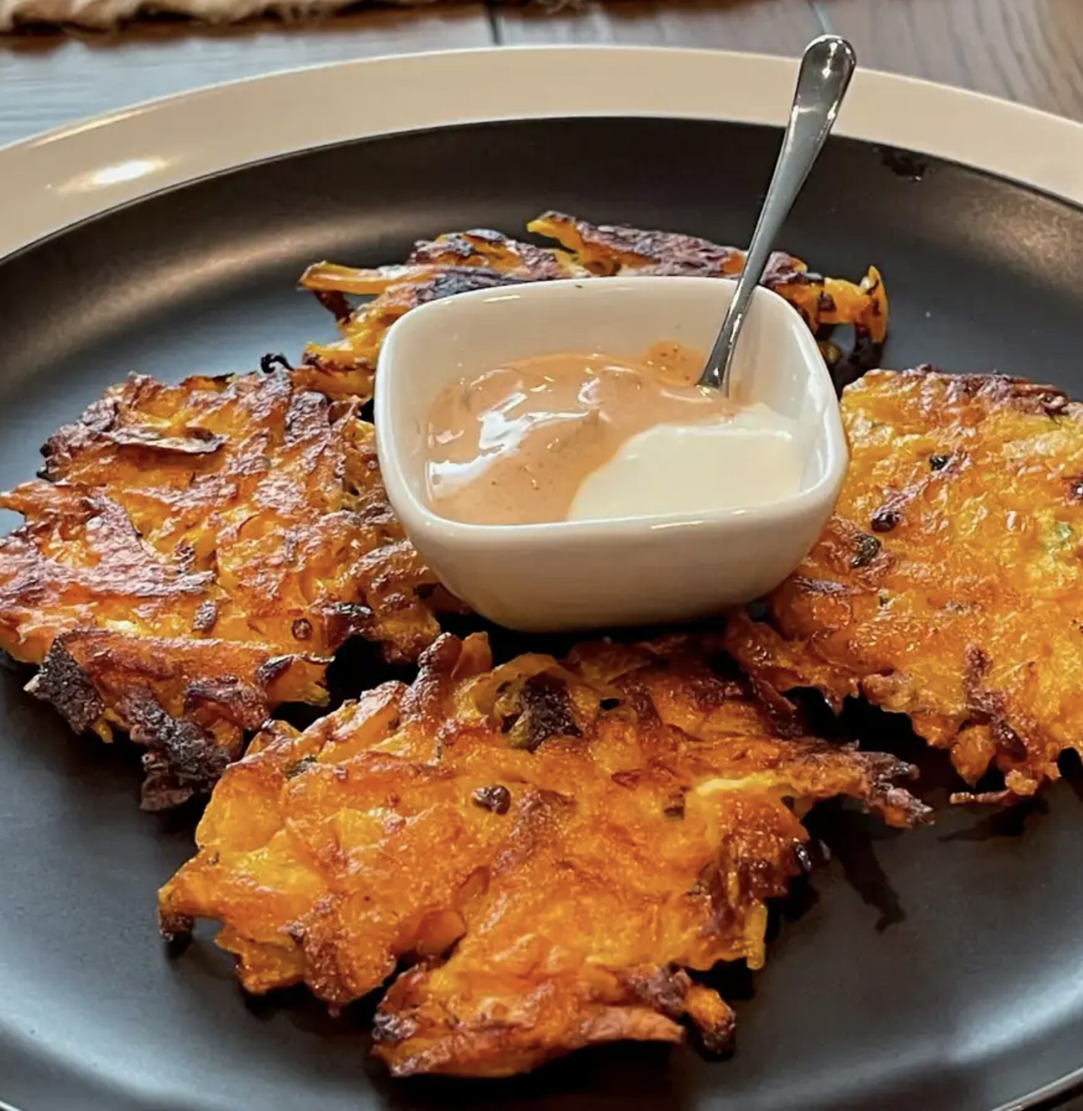 Spicy Butternut Squash Fritters with Chipotle Kick