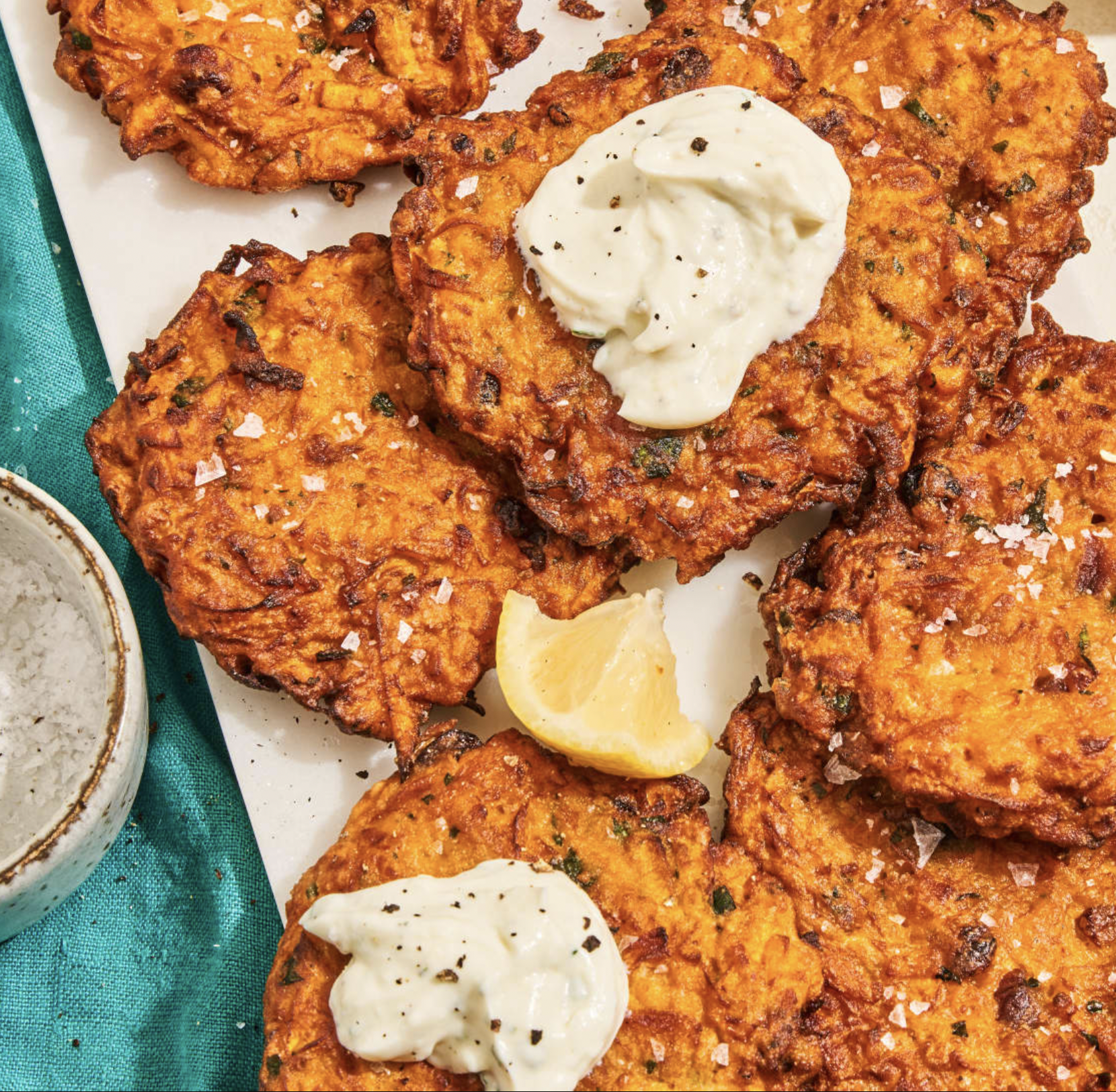 Butternut Squash Fritters with Garlicky Yogurt