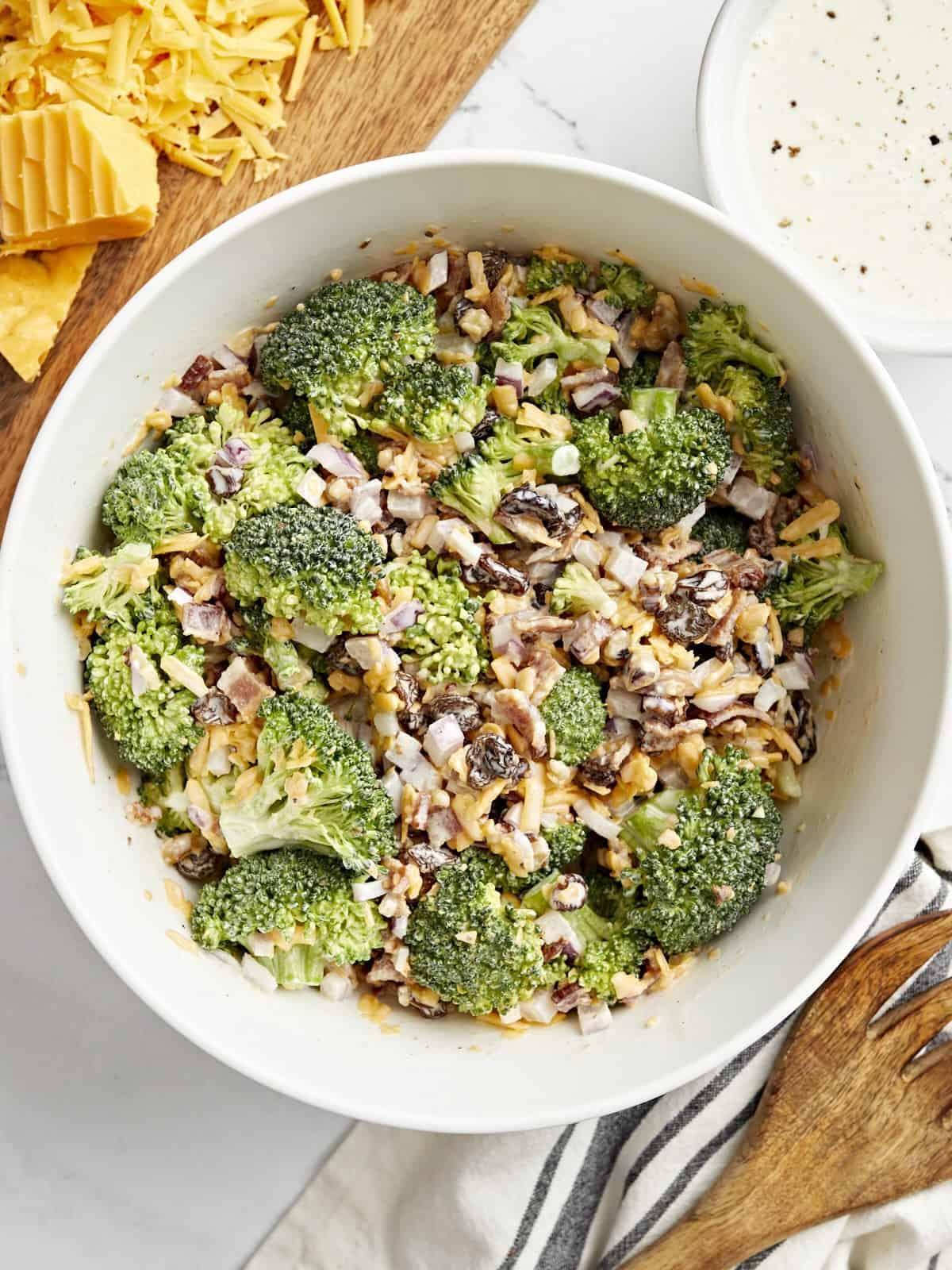 Sweet Raisins And Crunchy Walnuts Broccoli Salad