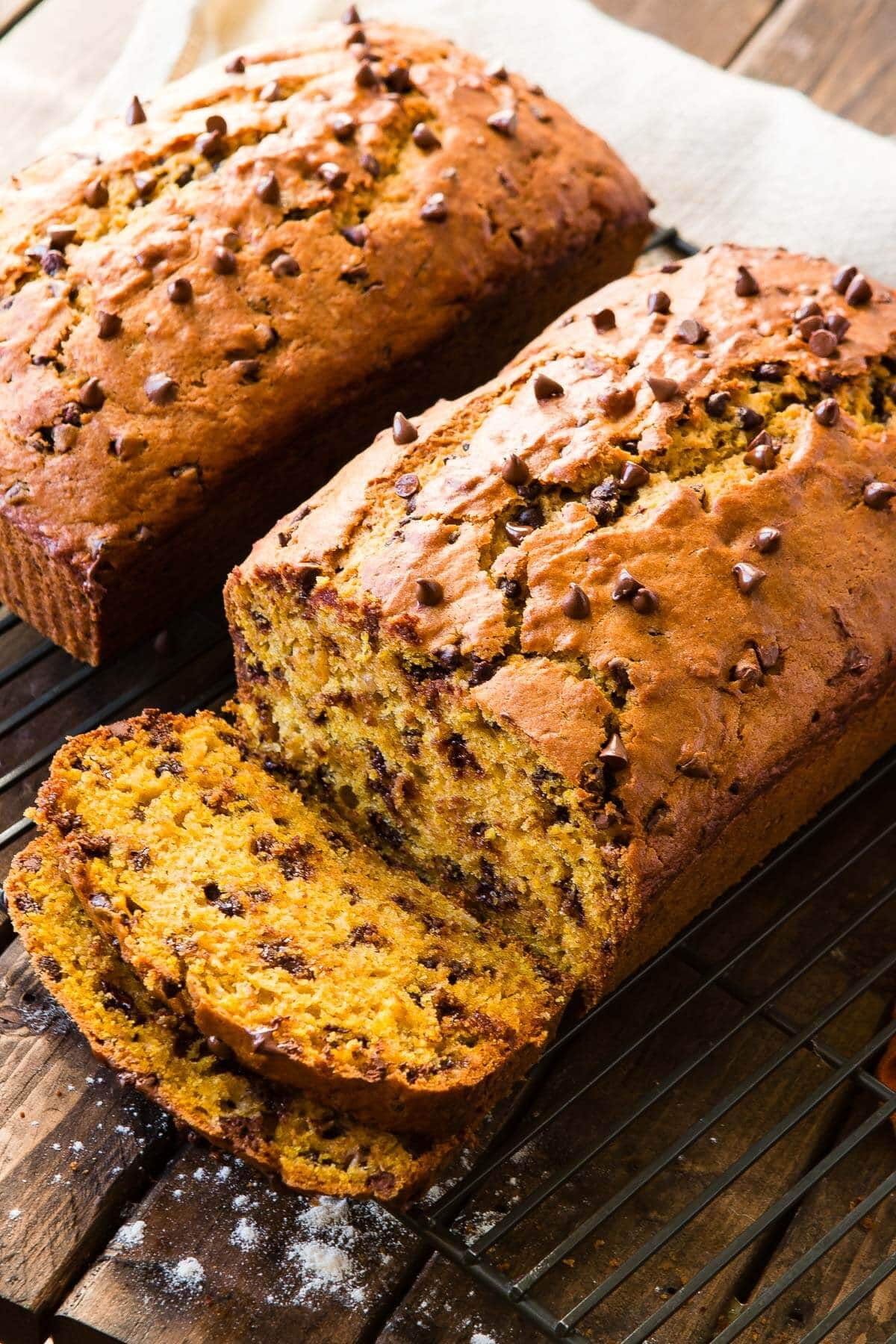 Pumpkin Banana Bread with Chocolate Chips