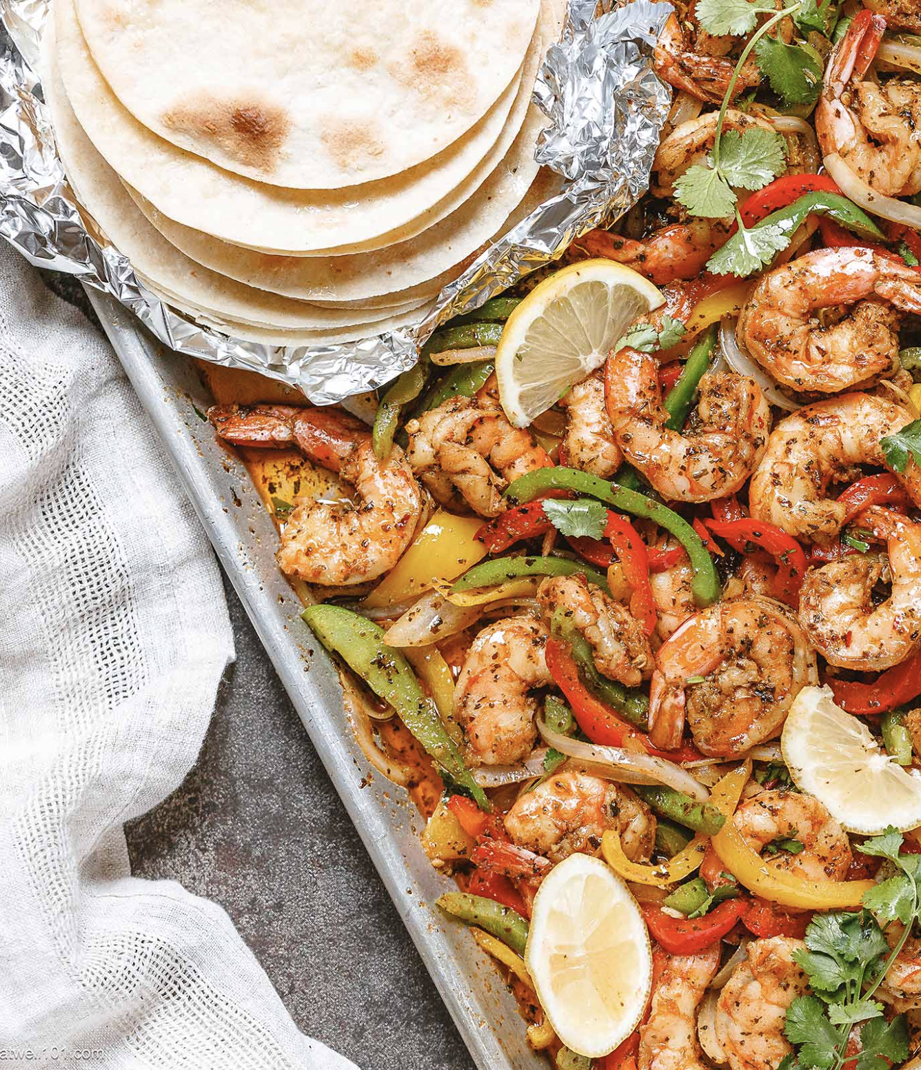 Sheet Pan Shrimp Fajitas