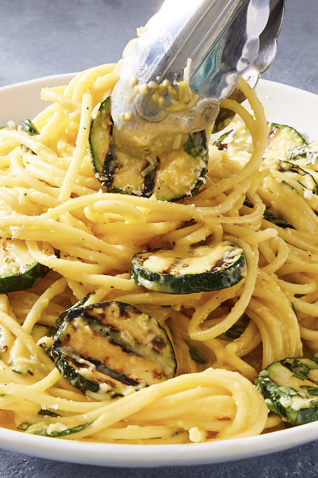 Grilled Zucchini Carbonara