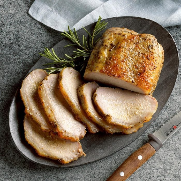 Roast Pork Loin with Rosemary Applesauce