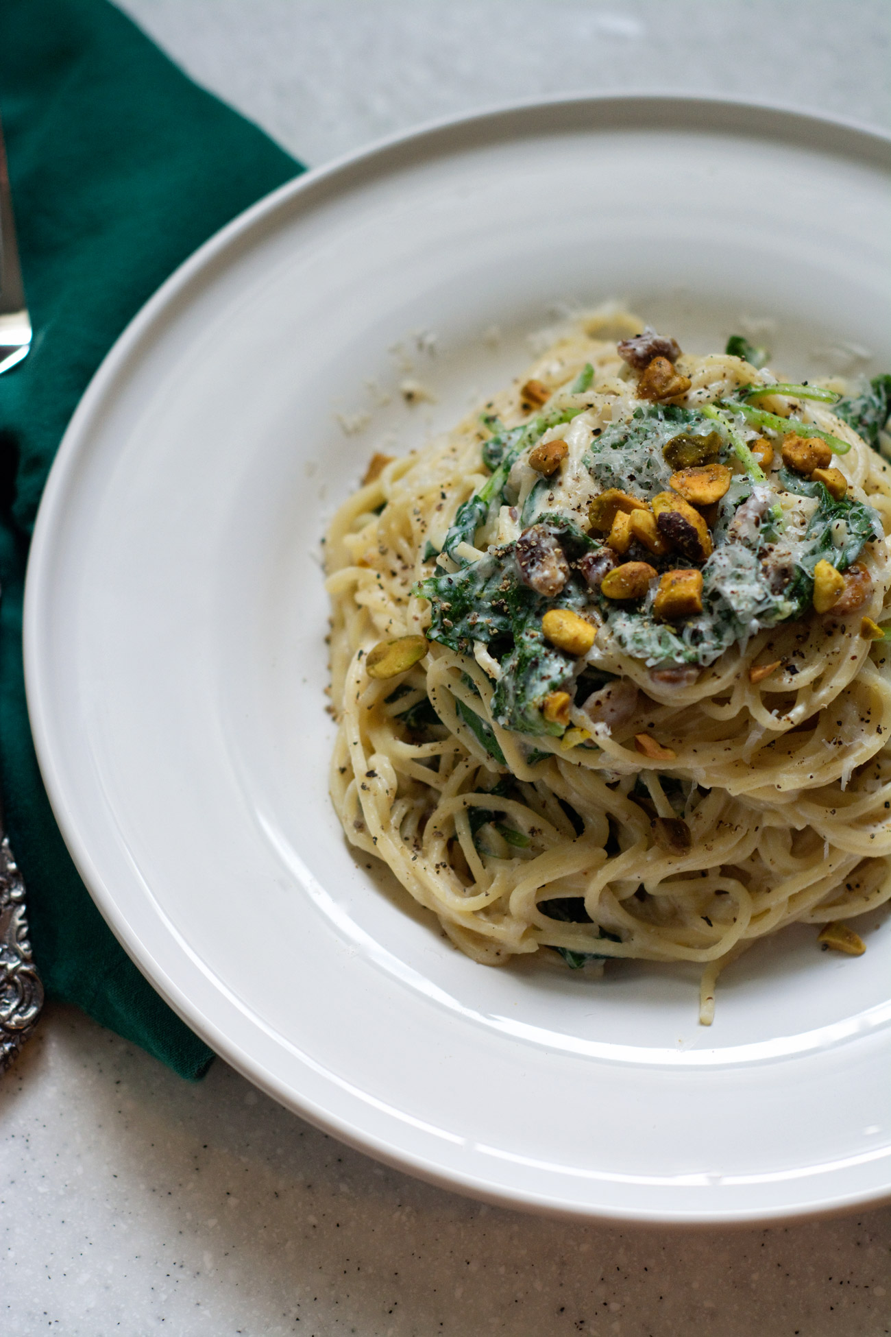 Creamy Ricotta Kale Pasta