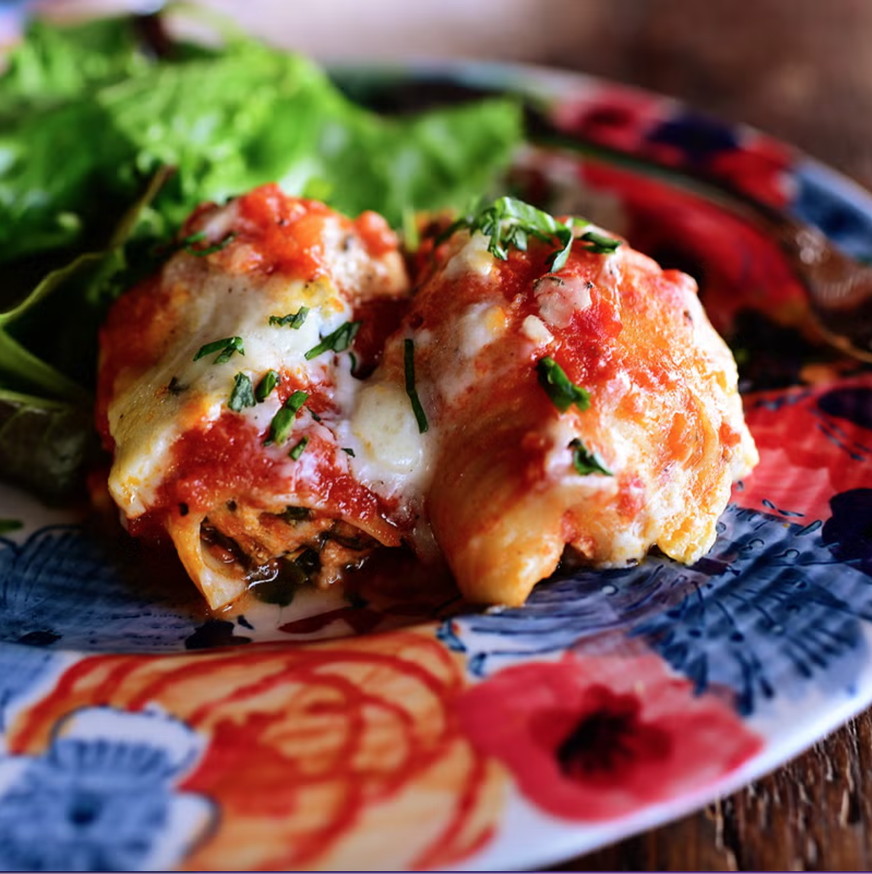 Red and Green Stuffed Shells