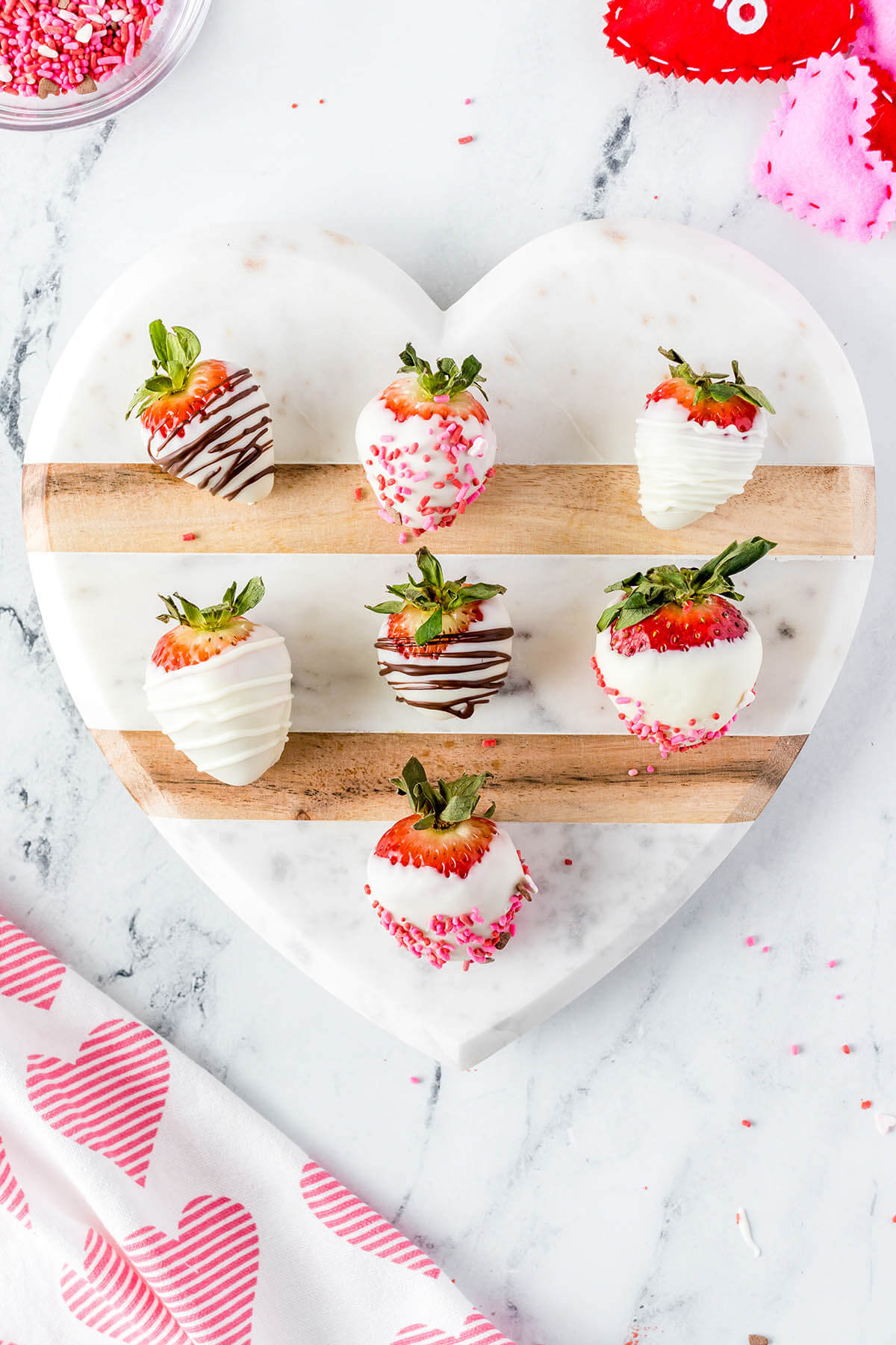 Elegant White Chocolate-Covered Strawberries for Valentine's Day
